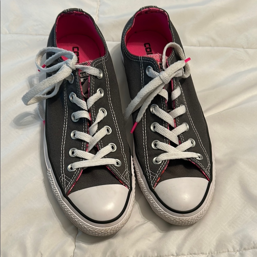 Converse Women’s Gray and Pink Sneakers - Picture 8 of 8